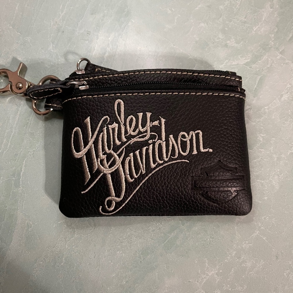 Harley Davidson Double Pocket Leather Coin Purse